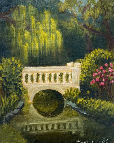 🟢 Available “Serenity” Oil on canvas 8X10 inches Step into the embrace of ‘Serenity’ , where the gentle warmth of a sun-kissed bridge invites you to pause and breathe. Surrounded by lush greenery and soft pink blooms, this enchanting garden scene whispers secrets of peace and tranquility. Let this captivating oil painting transport you to a haven of calm, where the world slows down and the beauty of nature soothes your soul. This original oil painting is Perfect to decorate your beautiful... Garden Scene Painting, Scene Whispers, Secret Garden Painting, Nature Peaceful, Enchanting Garden, Peace And Tranquility, Amazing Artwork, Garden Painting, The Embrace