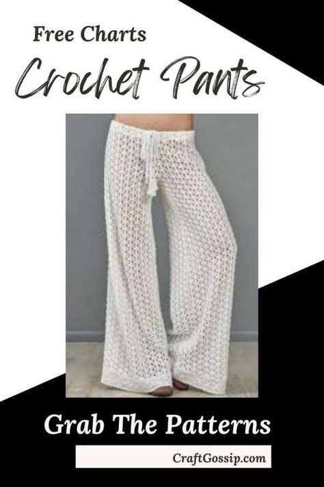 Crochet Bottoms Pattern, Crochet Beach Pants, Crochet Pant, Crochet Pants Pattern, Crochet Kids Blanket, Pants Pattern Free, Women Pants Pattern, Pant Pattern, One Skein Crochet