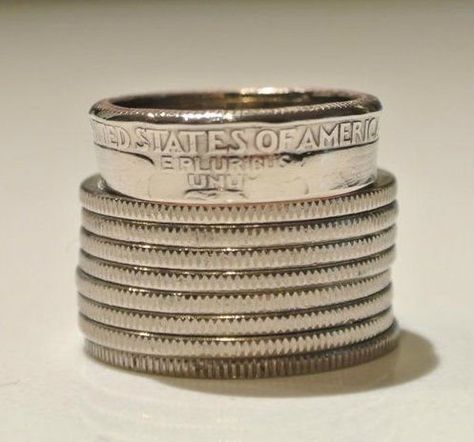 How to Make a Coin Ring from a Quarter Coin Ring Diy, Antique Diamond Jewelry, Quarter Ring, Coin Rings, Wire Jewellery, Metal Smithing, How To Make Rings, Silver Spoon, Coin Ring