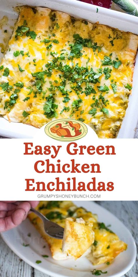 Green Chicken Enchilada Casserole, Green Chicken Enchiladas, Spring Meals, Vegetarian Mexican, Green Chicken, Delicious Low Carb Recipes, Course Ideas, Mexican Recipe, Green Enchilada Sauce