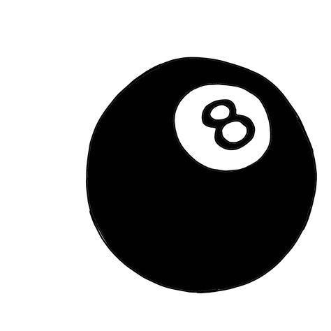 Cool Black Drawings, Eight Ball Drawing, Pool Ball Drawing, 8ball Drawing, Ball And Chain Drawing, 8ball Pfp, 8 Ball Widget, 8ball Design, Eight Ball Aesthetic