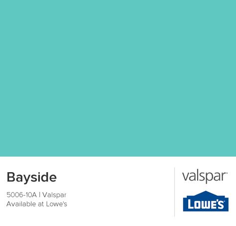 Valspar Paint - Color Chip - Bayside Teal Paint Colors, Valspar Paint Colors, Valspar Paint, Accent Wall Colors, Teal Paint, Turkish Tile, Perfect Paint Color, Color Chip, Front Door Colors