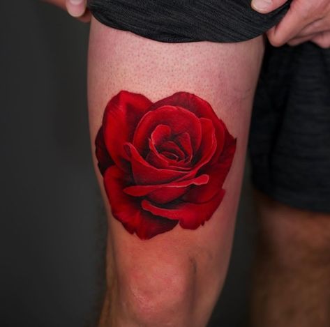 Red Rose Cover Up Tattoo, Red Rose Tattoo Men, Red Cover Up Tattoo, Red Rose Tattoos For Women, Dark Red Rose Tattoo, Red And Black Rose Tattoo, Red Rose Tattoo Design, Red Rose Tattoos, Red Roses Tattoo