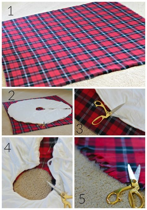 Sewing Christmas Decorations, Sew Christmas Tree, Diy Christmas Tree Skirt, Sew Christmas, Country Christmas Trees, Sewing Christmas, Plaid Christmas Tree Skirt, Plaid Christmas Tree, Diy Skirt