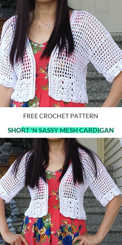 Simple Sweater Pattern, Bolero Haken, Crochet Shrug Pattern Free, Chunky Yarn Crochet, Crochet Bolero Pattern, Easy Beginner Crochet Patterns, Crocheted Clothes, Crochet Sweater Design, Bolero Pattern