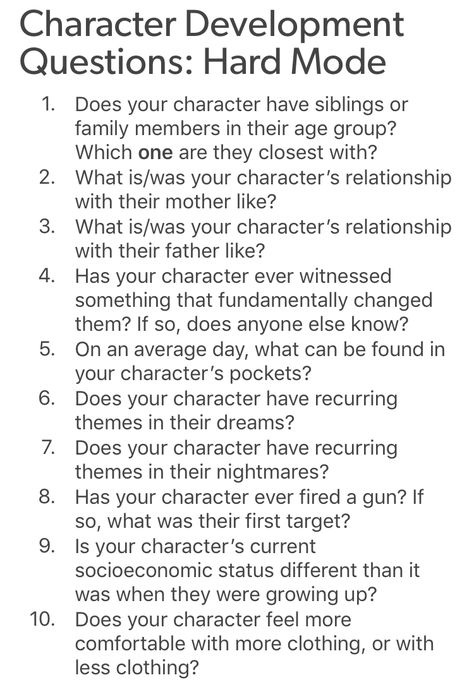 Character development questions part II https://character-creation-resources.tumblr.com/post/174065449202/character-development-questions-hard-mode Questions For Dnd Character, Questions To Ask Ocs, Questions About Characters, Character Development Tips, Headcanons For Characters, Character Creation Prompts, Dnd Character Building Questions, Story Creation Ideas, How To Write Character Development