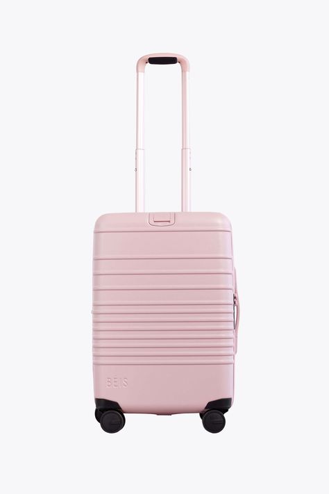 BÉIS 'The Carry On Roller' in Atlas Pink - Pink Suitcase & Pink Carry On 21" Luggage Pink Suitcase, Hard Sided Luggage, Pink Luggage, Small Luggage, Hard Shell Luggage, Luggage Shop, Pink Day, Spinning Wheels, Suitcase Bag