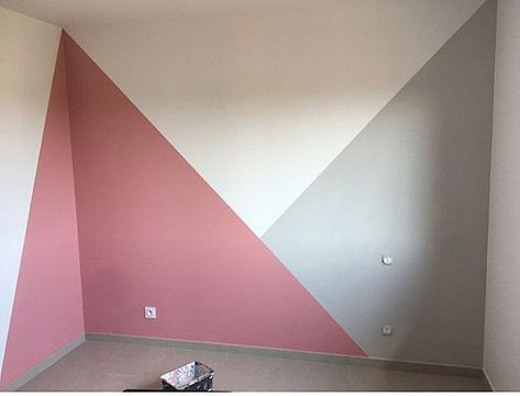 Geometric Wall Paint, Room Wall Colors, Kids Room Paint, Girl Bedroom Walls, Room Wall Painting, Bedroom Wall Designs, Bedroom Wall Paint, Wall Paint Designs, Girl Bedroom Decor