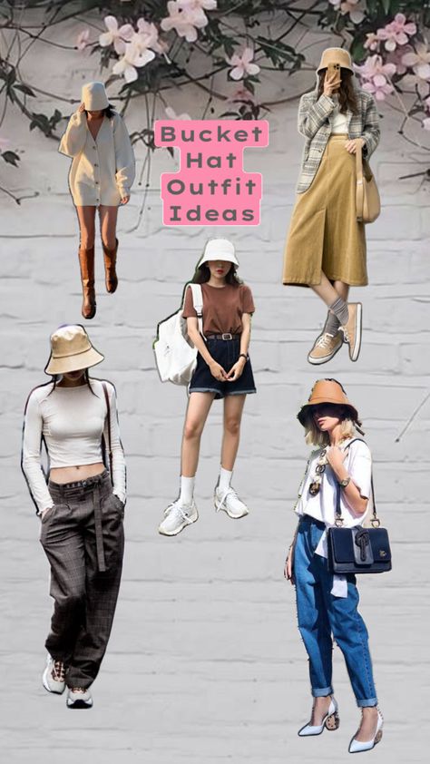 Bucket Hat Outfit Ideas #buckethatstyle #ootd #outfit #womanoutfit #hatstyling #summerstyle #summeroutfit #hangoutoutfit Bucket Hat Outfit Ideas, Hat Outfit Ideas, Bucket Hat Outfit, Bucket Hat Style, Hat Outfit, Outfits With Hats, Ootd Outfit, Hanging Out, Bucket Hat