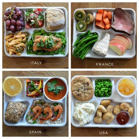 School lunches... And then there's America American Lunch Ideas, American School Lunch, French School Lunch, French Diet, Kids Bento, Dinner Tray, Kids Lunches, Healthy Meals For One, Healthy School Lunches