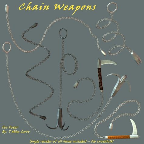 chain weapons Weaponized Chains, Sickles Concept Art, Tactical Swords, Hand To Hand Combat, Pretty Knives, Dungeons And Dragons Classes, Writing Fantasy, 3d Software, 3d Art