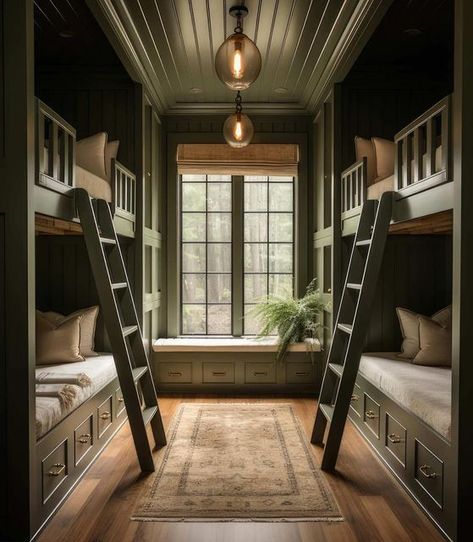 Ashley Stark Kenner on Instagram: "The bunk room. How many of your kids beg for this! @plankandpillow • • • #kidsroom #kidsroomdecor #bunkroom #bunkbeds" Cabin Bunk Room, Bunk Bed For Kids, Bunk Room Ideas, Cabin Bunk Beds, Bed Inspiration, Bunk Bed Room, Bunk Bed Rooms, Bed For Kids, Double Bunk Beds