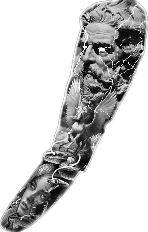 Mens Tattoo Ideas Sleeve Inspiration Men, Mens Body Tattoos, Geometric Tattoo Sleeve Designs, Soldier Tattoo, Poseidon Tattoo, Arm Sleeve Tattoos For Women, Zeus Tattoo, Egyptian Tattoo Sleeve, Line Tattoo Ideas