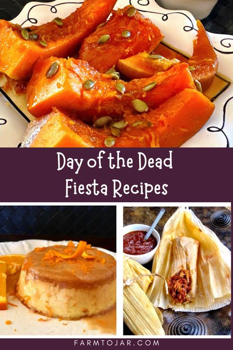 Looking for some traditional Day of the Dead party food?  Here is a list of delicious treats for all souls!  Check it out for the best dia de los muertos fiesta! Day Of The Dead Recipes Easy, Dia De Muertos Food Ideas, Day Of The Dead Dinner Party, Dia De Los Muertos Party Ideas Food, Dia De Los Muertos Food Ideas, Day Of The Dead Food Ideas, Candied Pumpkin Recipe, Day Of The Dead Recipes, Day Of The Dead Food