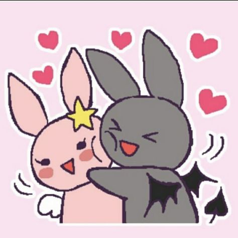 Wolf Matching Pfp, Bunny And Wolf, Bunnies In Love, I Got A Man, Devil Dogs, Baby Rabbit, Me And Bae, Cute Cartoon Images, Bunny Lovers