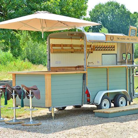 The Horse and Saddle - Okehurst Design Single Horse Trailer Bar, Inside Horse Trailer Bar, Tailgate Trailer, Float Bar, Vintage Horse Trailer Bar, Horse Trailer Bar, Horse Trailer To Food Truck, Convert Horse Trailer To Food Trailer, Burger Van