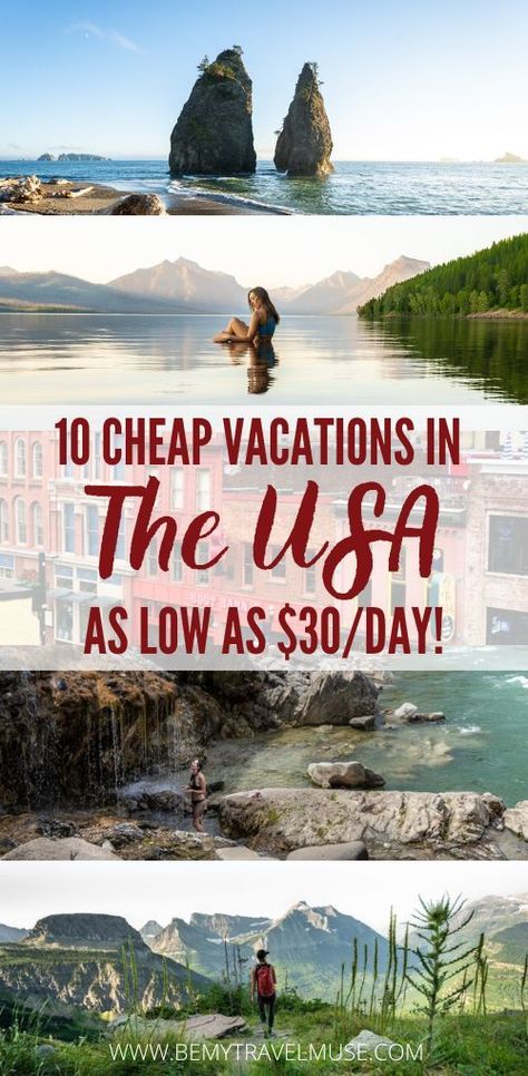 The Top 10 Cheap Vacations in the US Cheap Beach Vacations, Cheap Vacations, Vacations In The Us, Road Trip Places, Cheap Places To Travel, Vacation Locations, Cheap Vacation, Vacation Usa, Dream Travel Destinations