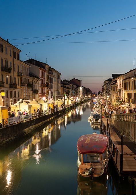 Naviglio Grande - Milan, Italy Naviglio Grande Milano, Milan Attractions, Milan Lifestyle, Milan Italy Photography, Milan Italy Aesthetic, Milan Vacation, Milan Summer, Milano Aesthetic, Milan Aesthetic