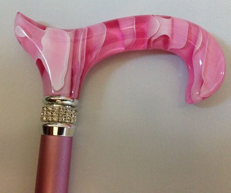 Amazon.com: Royal Canes -Pink Pearlz Designer Adjustable Cane: Health & Personal Care $64.90 Pretty Walking Canes, Cane User Aesthetic, Walking Cane Design, Bedazzled Cane, Walking Cane Decorating Ideas, Walking Cane Aesthetic, Cane Aesthetic, Cane Outfit, Walking Canes For Women