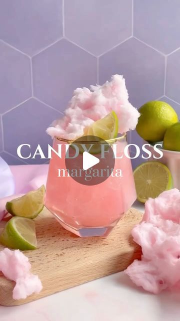 Harriet Pasco | Colourful Cocktail Recipes on Instagram: "Mondays are for margaritas, especially when they come with candyfloss! 🍬🍹 Let’s toast to a sweet start to the week. Who’s in?

CANDYFLOSS MARGARITA (makes 1)
• 1.5oz / 45ml tequila
• 0.75oz / 22ml lime juice
• 0.75oz / 22ml cointreau
• Candy floss
• Garnish: candy floss and lime wedge

1. Add the tequila, lime juice, cointreau and candy floss to a shaker and shake with ice.
2. Strain into a glass over fresh ice and garnish with candy floss and a lime wedge." Candy Floss Cocktail, Candyfloss Cocktail, Colorful Cocktails, Candy Floss, Alcohol Drink Recipes, Drink Ideas, Lime Wedge, Drink Recipes, Summer Drinks