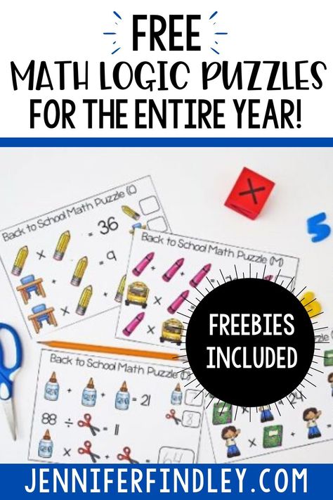 First Grade Logic Puzzles, Physics Tricks, Free Math Centers, Homeschool Space, Math Logic Puzzles, Daily 5 Math, Math Pictures, Teaching Math Strategies, Year Challenge