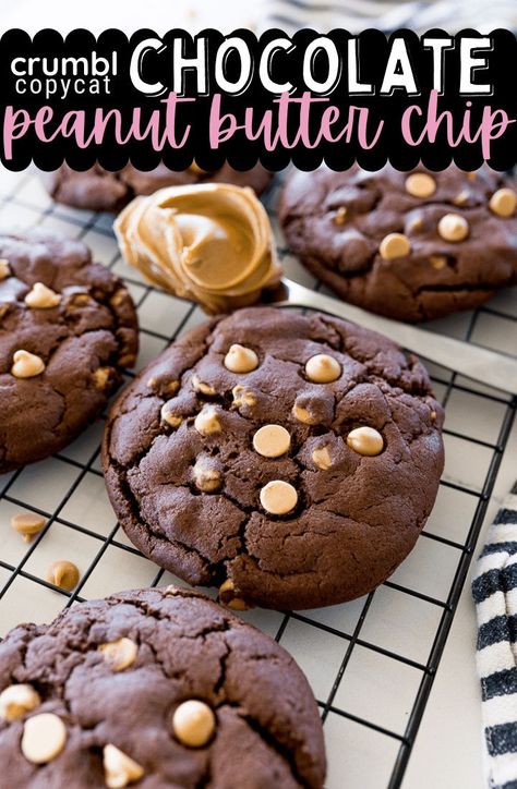 Chocolate Peanut Butter Chip Cookies, Peanut Butter Chip Cookies, Crumble Cookie Recipe, Cooking With Karli, Peanut Butter Chocolate Chip Cookies, Lost 100 Pounds, Chocolate Peanut Butter Cookies, Gourmet Cookies, Peanut Butter Chips