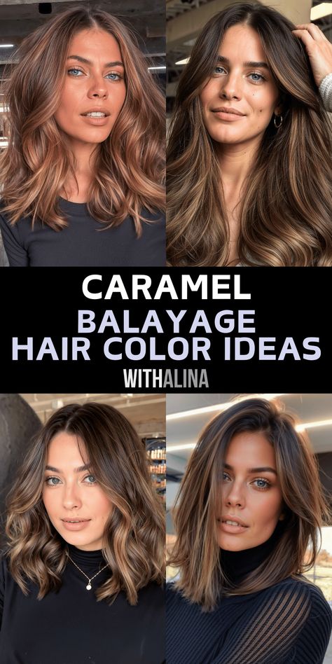 Shoulder Length Balayage, Curly Balayage Hair, Dark Brunette Balayage, Caramel Balayage Highlights, Blonde Dye, Honey Balayage, Balayage Ideas, Subtle Blonde Highlights, Subtle Balayage