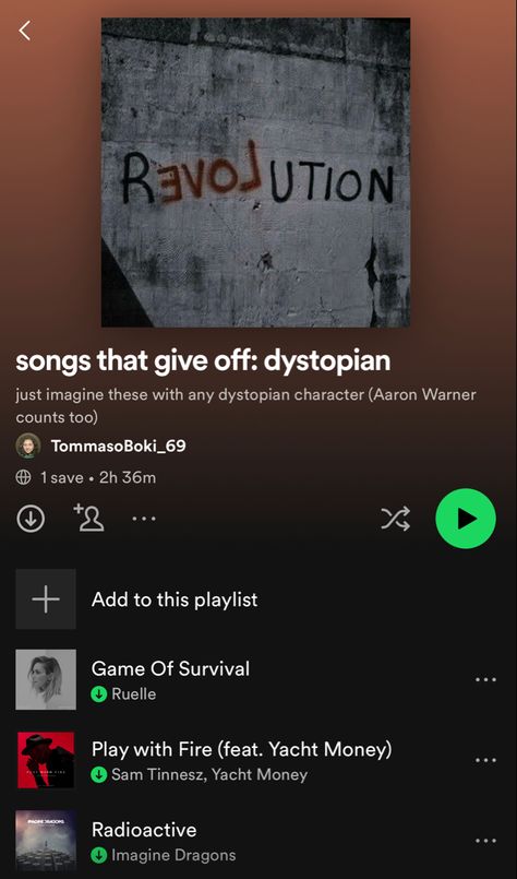 Dystopian Songs, Dystopian Playlist, Spring Music, Playlist Names Ideas, Music Tabs, Therapy Playlist, Playlist Ideas, The Playlist, Mashup Music