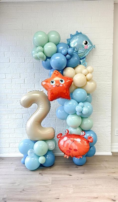 Ocean Animals Underwater Balloon Arch DIY Kit, Under the Sea Garland, One-der the Sea First Birthday Party, Marine Life Nautical Baby Shower - Etsy Canada Sea Themed Balloon Garland, Finding Nemo Balloon Arch, Ocean Animal Party, Under The Sea First Birthday Party, One Der The Sea First Birthday Boy, 3 Under The Sea Party, Ocean Balloon Arch, Under The Sea 1st Birthday Boy, Under The Sea First Birthday Boy