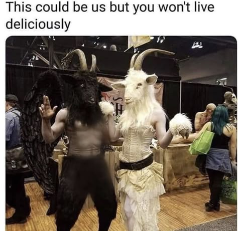 Baphomet Costume, Spiritual Satanism, Goat Mask, The Satanic Bible, Funniest Memes, Mood Pics, Funny Images, Really Funny, Want You