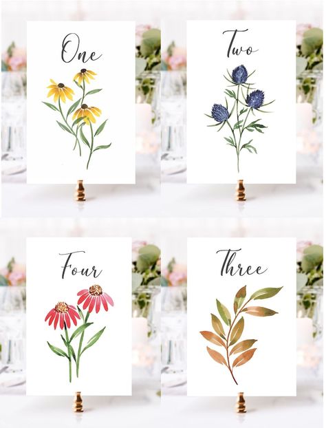 Wedding table number ideas