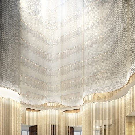 The ethereal atrium of the Conrad Washington, D.C. Atrium Design, Hotel Lobby Design, Lobby Interior Design, Lobby Interior, Hotel Interior Design, Lobby Design, Hotel Interiors, Modern Hotel, Design Hotel