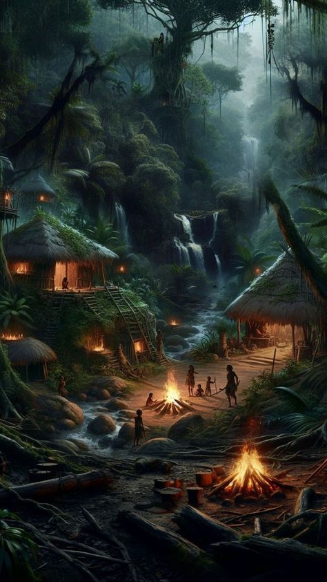 Jungle Theme Aesthetic, Tribe Aesthetic Forest, Amazon Jungle Aesthetic, Jungle Tribe Aesthetic, Junglecore Aesthetic, The Jungle Book Wallpaper, Jungle Book Aesthetic, Jungle Civilization, Jungle Aesthetic Wallpaper