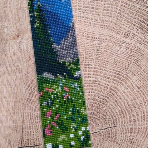 Alpha pattern #142056 | BraceletBook Friendship Bracelet Bookmark Pattern, Friendship Bracelet Bookmark, Bracelet Bookmark, Forest Meadow, Bookmark Pattern, Landscape Forest, Flower Bookmark, Alpha Pattern, Soda Pop