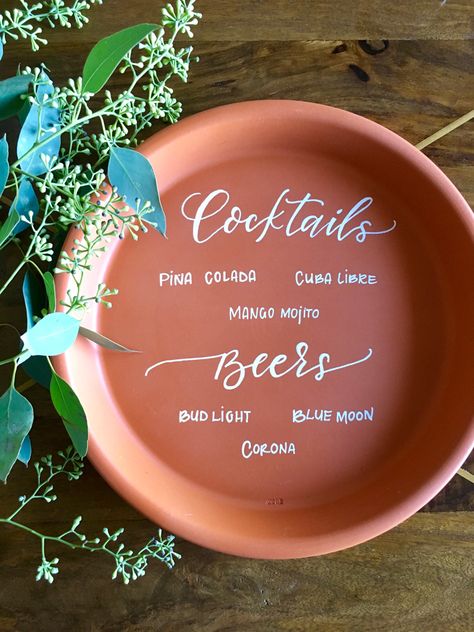 Terra Cotta Wedding, Llama Party, Wedding Acrylic, Fiesta Bridal Shower, Bar Menu Wedding, Vow Books, Acrylic Signs, Boda Mexicana, 5 De Mayo