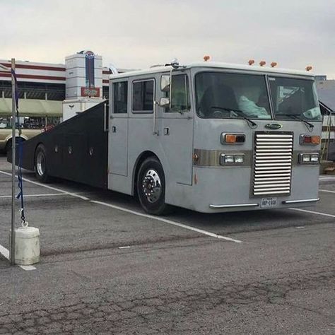 #customfiretruck #cabover #cdlhunter @cdlhunter Ramp Truck Car Hauler, Coe Trucks, Car Hauler, Rv Truck, Rat Rods Truck, Cab Over, Old Tractors, Weird Cars, Expedition Vehicle