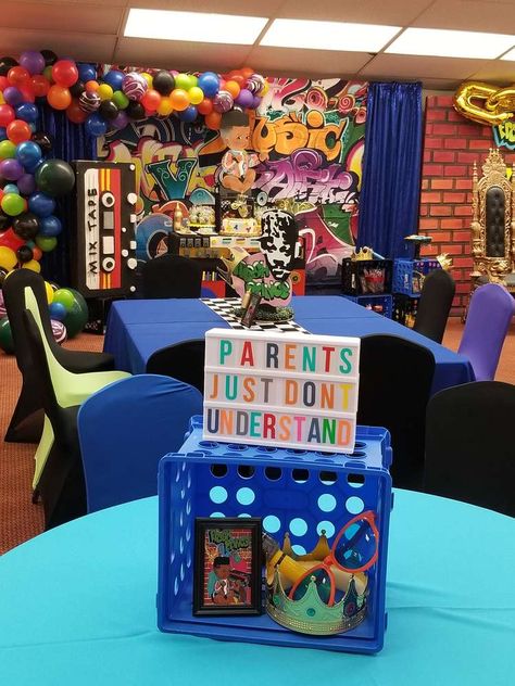 Fresh Prince Baby Shower Party Ideas | Photo 22 of 33 | Catch My Party Fresh Prince Birthday Party Decorations, Fresh Prince Birthday Party, Fresh Prince Baby Shower, Fresh Prince Party, Fresh Prince Theme, French Prince, 90s Birthday Party, Prince Baby Shower Theme, 90s Birthday