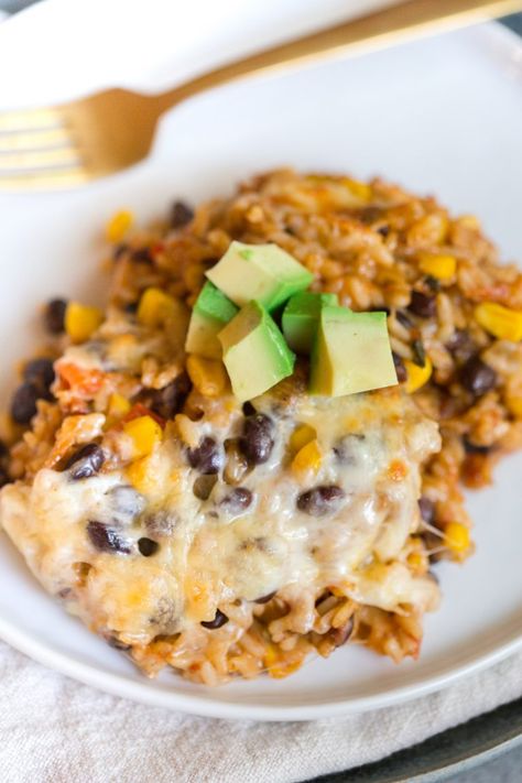 Mexican Freezer Meals, Chicken Taco Rice, Taco Rice Casserole, Mexican Chicken Bake, Chicken Taco Casserole, Mexican Rice Casserole, Mexican Chicken And Rice, Chicken Freezer Meals, Mexican Chicken Casserole