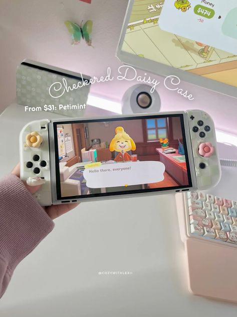 How I Decorate my Nintendo Switch OLED 🤍 | Gallery posted by lexii 🌷 | Lemon8 Nintendo Oled Switch, Nintendo Switch Aesthetic Green, Nintendo Switch Games Aesthetic, Switch Oled Aesthetic, Nintendo Switch Aesthetic Case, Nintendo Switch Oled Aesthetic, Nintendo Switch Lite Aesthetic, Aesthetic Nintendo Switch, Nintendo Oled