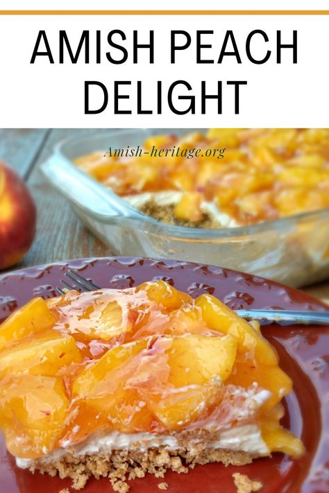 Peach delight Graham Cracker Dessert, Peaches Cream Cheese, Peach Jello, Peach Delight, Cracker Dessert, Delight Dessert, Fresh Peach Recipes, Fresh Peach Pie, Peach Dessert