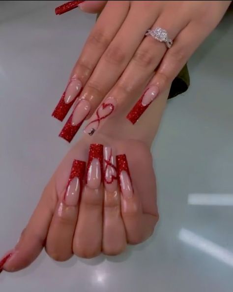 Mommy Nails, Trap Nails, February Nails, Red Acrylic Nails, Long Acrylic Nail Designs, Easy Nails, French Acrylic Nails, Long Acrylic Nails Coffin, Acrylic Nails Coffin Pink