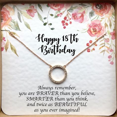 18th Birthday Gifts for Girls 18th Birthday Necklace 18th | Etsy 18th Birthday Quotes, 18th Birthday Gifts For Girls, Son Birthday Quotes, Christmas Gifts For Aunts, Creative Diary, Homemade Wedding Gifts, Happy 18th Birthday, Bonus Mom Gifts, Sister Birthday Quotes