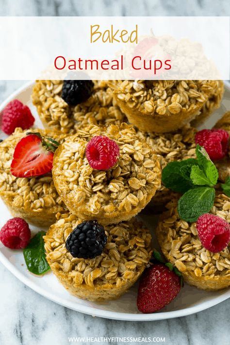 This Baked Oatmeal Protein Muffins Recipe is protein-packed and can be made the night before, place in the fridge, then enjoy in the morning! | #oatmeal #oatmealrecipe #bakedoatmeal #oatmealmuffin #healthymuffins Healthy Breakfast Muffins Protein, Breakfast Muffins Protein, Baked Oatmeal Protein, Oatmeal Protein Muffins, Protein Muffins Recipes, Breakfast Muffins Healthy, Oats Muffins, Protein Breakfast Muffins, Muffins Protein