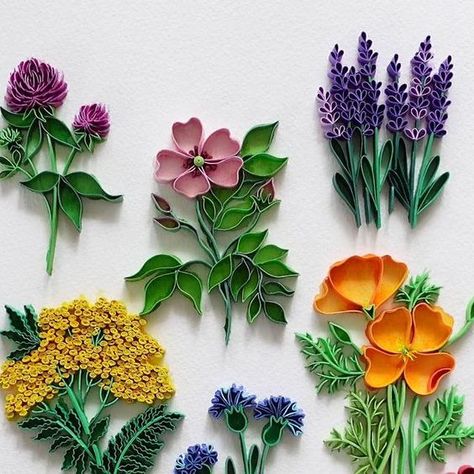 Teknik Quilling, Quilling Images, Quilling Flower Designs, British Wild Flowers, Paper Cutout Art, Quilled Paper Art, Quilling Ideas, Paper Plants, Paper Lovers