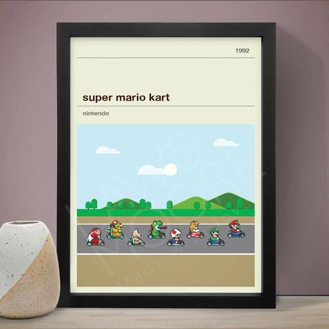 Super Mario Kart Art Print - A4 (8.3 x 11.7 in) Law & Moore | Google Shopping Mario Kart Art, Movie Bedroom, Posters Modern, Super Mario Kart, Gaming Poster, Video Game Posters, Gaming Posters, Quirky Decor, Art Print Collection