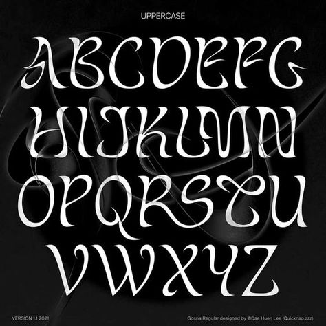 Gosna Font fonts #font #fonts 2.557 Design Alphabet, Display Font, 로고 디자인, Brush Strokes, Alphabet, Typography, Graphic Design, ? Logo, Design