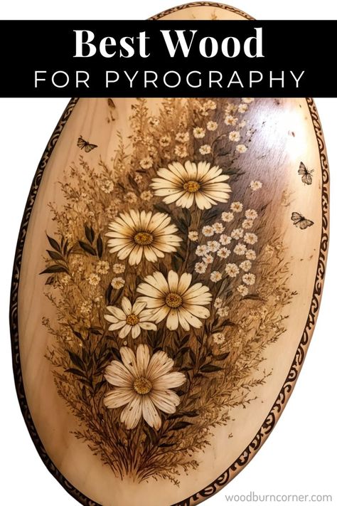 a wood slice with flowers wood burned onto the surface. Burning Flowers, Wood Burning Tips, Wood Burn Spoons, Pyrography Designs, Wood Burning Techniques, Wood Burn Designs, Pyrography Patterns, Beautiful Flower Drawings, Wood Slice Art