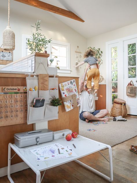 Small Space Preschooler Desk — The Tiny Canal Cottage Dental Routine, Macrame Hanging Chair, Tie Dye Bedding, Small Space Office, Kids Office, Cottage Bathroom, Desk In Living Room, Low Waste, Bath And Body Care