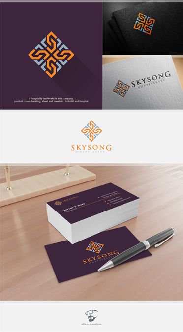 create a logo for hospitality textile company by *den Raden Textile Company Logo, Hospitality Logo, Textile Company, Ltd Commodities, Company Logo Design, Creative Ads, Hotel Design, Business Card Logo, Create A Logo