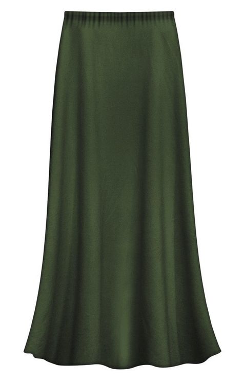 Long Green Skirt, Skirts Style, Fashion Illustration Face, Diy Clothes Design, Olive Green Dresses, Long Skirts For Women, Solid Green, Classy Work Outfits, Womens Winter